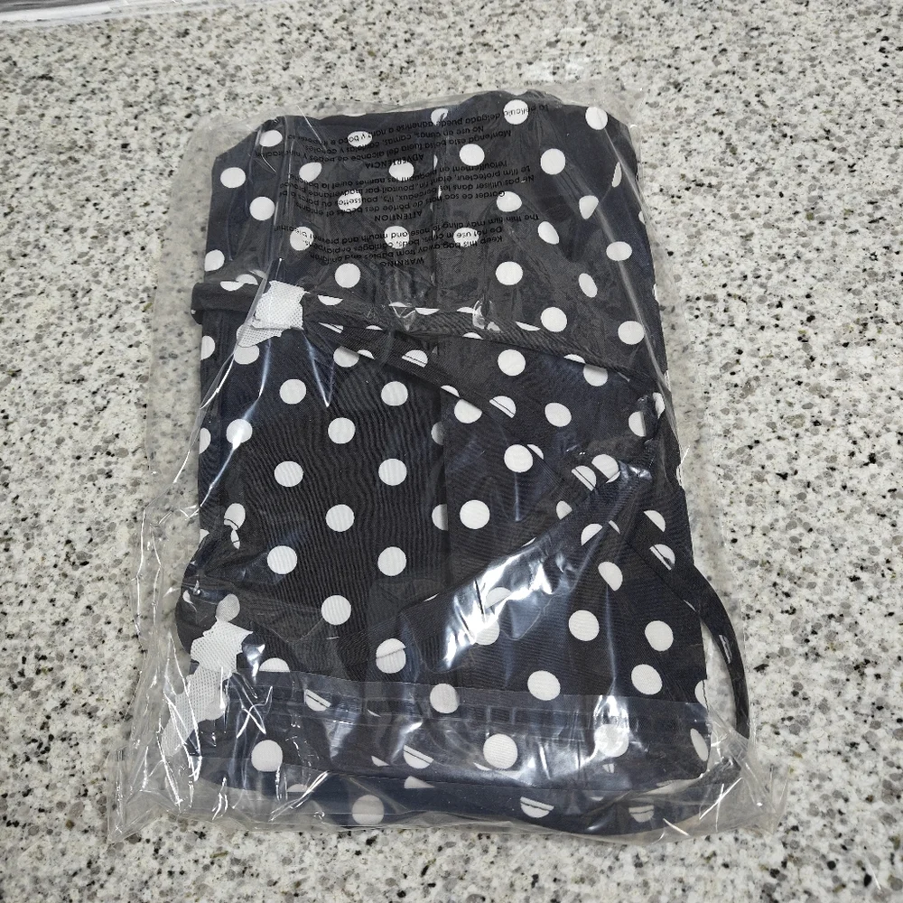 BAGGU Black and White Polka Dot Shoulder Bag